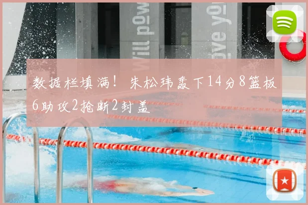 数据栏填满！朱松玮轰下14分8篮板6助攻2抢断2封盖